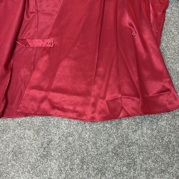 Calvin Klein Women's Satin Blouse Plus Size 1X Red Wrap Front V-Neck NWT $89 - Picture 6 of 16